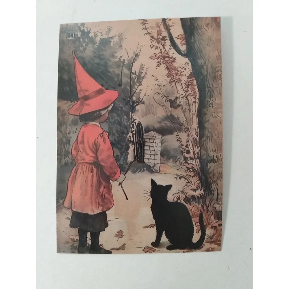 11 Halloween Postcard Lot Retro Witch Pumpkin Bat Skeleton Cat Reproduction NEW